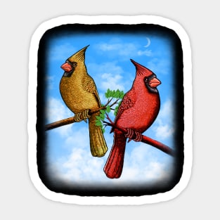 Red Cardinal bird cute red birds Sticker